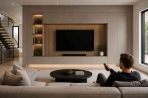Built-In Media Walls Reduce Visual Clutter