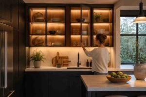 In-Cabinet Lighting Adds Depth Without Feeling Overdone