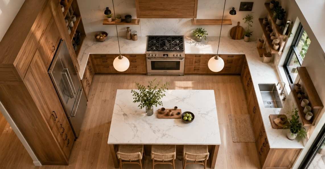 U-Shaped Kitchen Layout: Design Ideas for Easy Flow & Storage